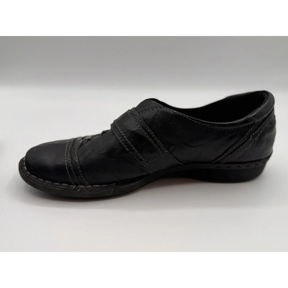 Clarks Shoes Women’s Slip On Whistle Resort Black Lea Size 8M Casual Office